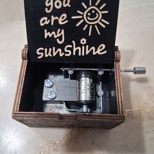 Wooden Music Box with 'You Are My Sunshine' Engraving